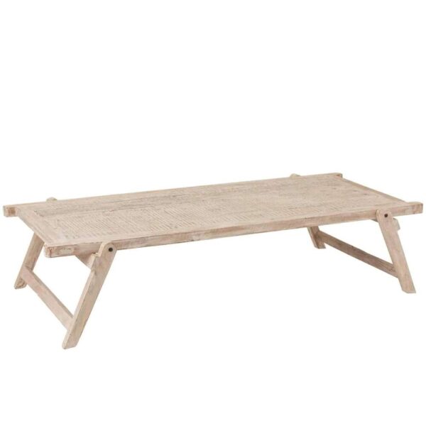 TABLE ARMY BED RECYCLED WOOD WHITE WASH