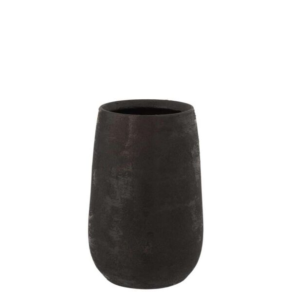 VASE IRREGULAR ROUGH CERAMIC BLACK SMALL