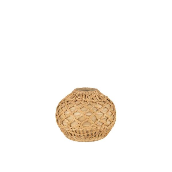 VASE WICKER BAMBOO NATURAL SMALL