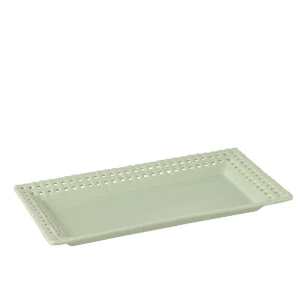 PLATE RECTANGULAR CERAMIC GREEN