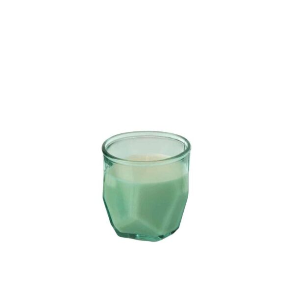 CANDLE ORIGAMI GLASS AQUA -