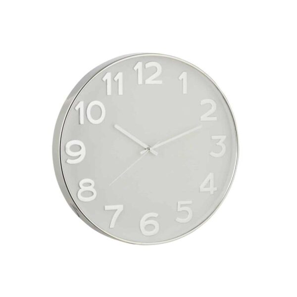 CLOCK ARABIC NUMERALS PLASTIC SILVER