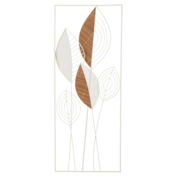 WALL DECORATION LEAVES METAL/BAMBOO MIX SMALL