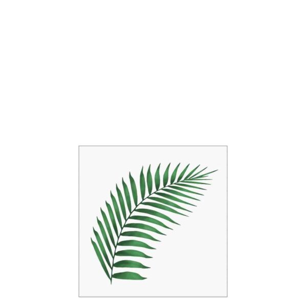 PACK 20 NAPKINS FERN LEAF PAPER WHITE/GREEN SMALL