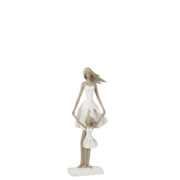 MOTHER AND DAUGHTER POLY WHITE/TAUPE S
