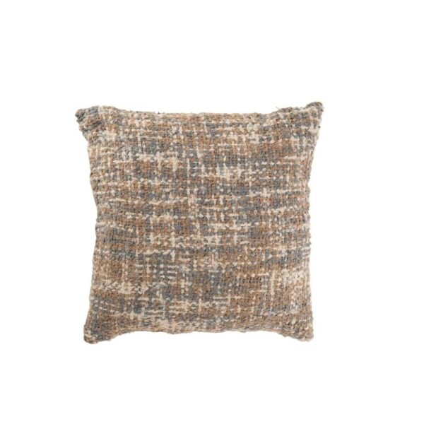 CUSHION TWEED ACRYLIC/COTTON LIGHT BLUE/BEIGE