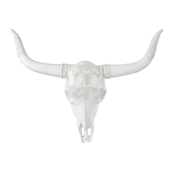 SKULL DEER HANGING POLYRESIN WHITE LARGE