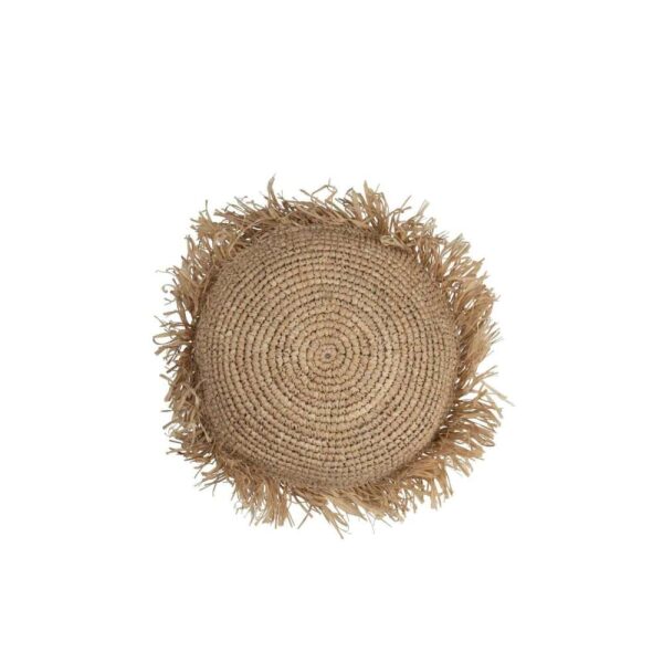 CUSHION JEFF ROUND RAFFIA NATURAL SMALL