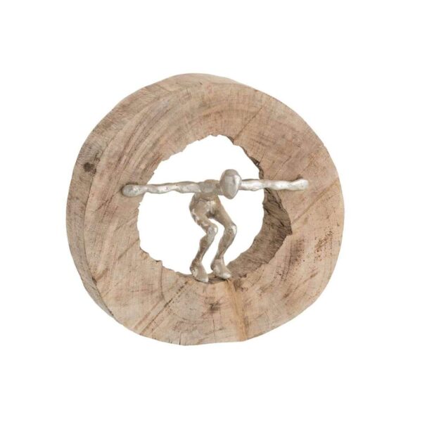 FIGURE JUMPING WOOD/ALUMINIUM NATURAL/SILVER