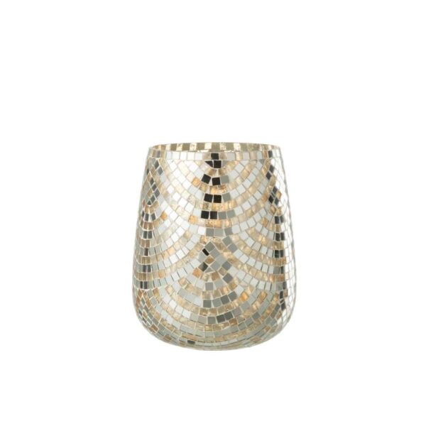HURRICANE MOSAIC GLASS SILVER/GOLD EXTRA LARGE