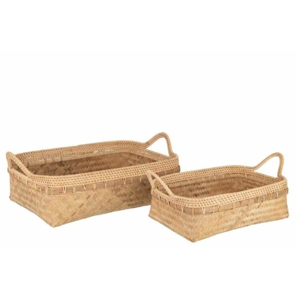 SET OF 2 TRAYS BAMBOO NATURAL