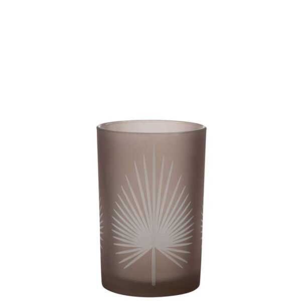 HURRICANE PALM LEAF GLASS BEIGE LARGE