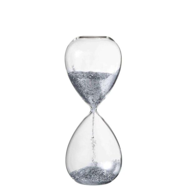 HOURGLASS PEARLS GLASS SILVER LARGE
