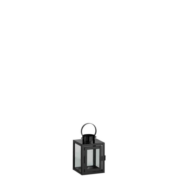 LANTERN SQUARE STEEL/GLASS BLACK