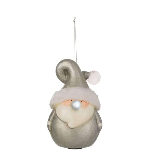 HANGER SANTA SPARKLING NOSE POLY SILVER LARGE