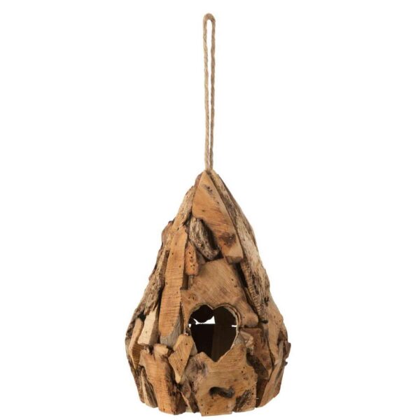 BIRD HOUSE DROP SHAPE WOOD BROWN