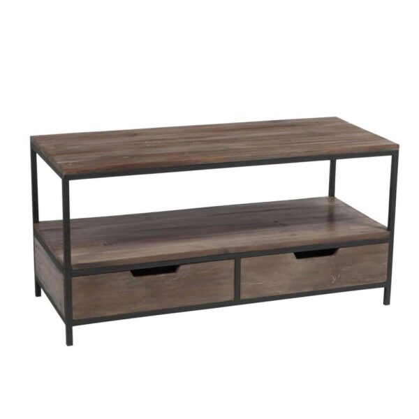 COFFEE TABLE WOOD/METAL BROWN+BLACK