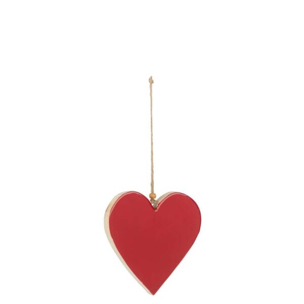 HANGER HEART MANGO WOOD RED L