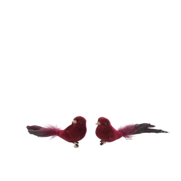 BIRD+CLIP VELVET MAROON ASSORTMENT OF 2