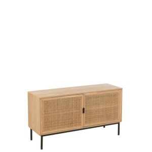 CABINET SQUARE MDF/METAL NATURAL/BLACK LARGE