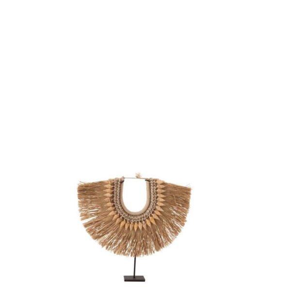 NECKLACE+STAND DORA SHELLS/SEAGRASS BEIGE LARGE