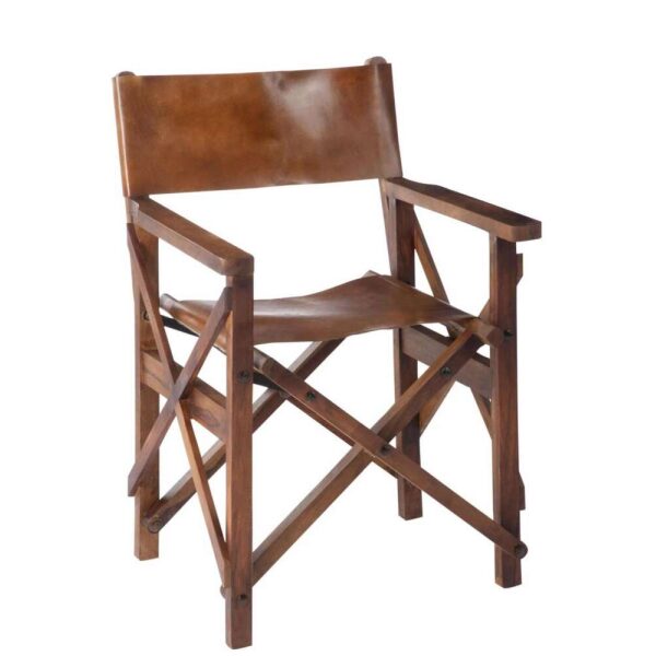 DIRECT CHAIR PLIABLE WOOD/LEATHER COGNAC XX