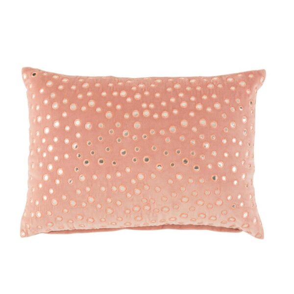 CUSHION MIRROR RECTANGLE COTTON PINK/SILVER