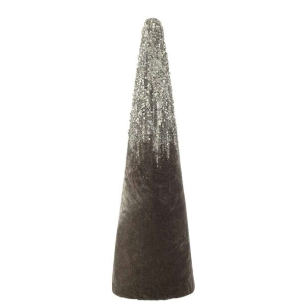 CONE VELVET GREY PEARLS GOLD LARGE