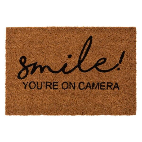 DOOR MAT SMILE COCONUT NATURAL/BLACK