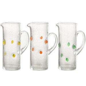 CARAFE CITRUS FRUIT GLASS MIX ASSORTMENT OF 3