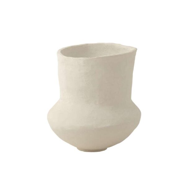 POT ARCHAIC PAPER MACHE WHITE
