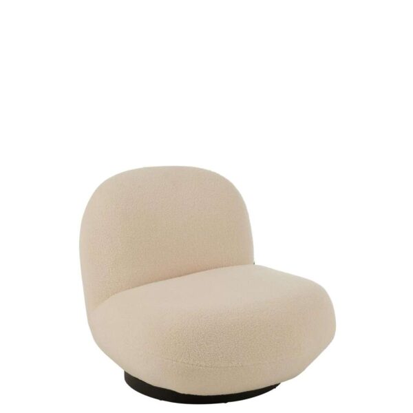 LOUNGE CHAIR SNOW POPLAR WOOD/FOAM WHITE/BLACK