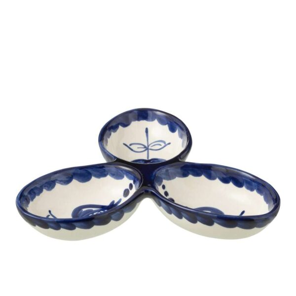APERO DISH GRANADA CLOVER CERAMIC WHITE COBALTO/BLUE