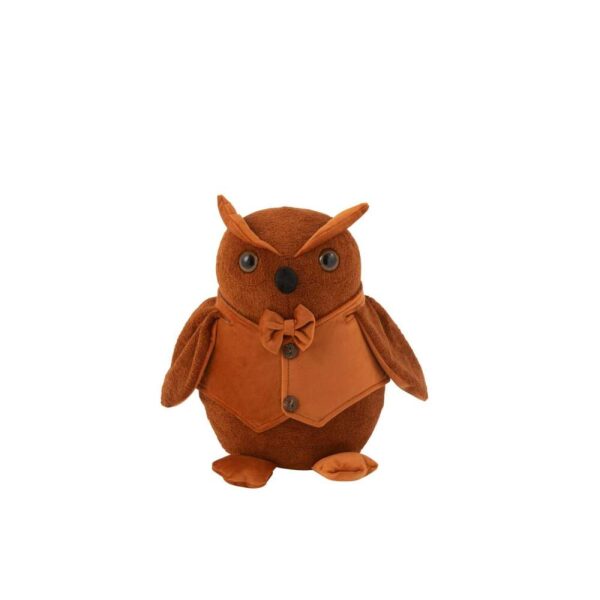 DOOR STOP OWL BOUCLÉ/VELVET COGNAC