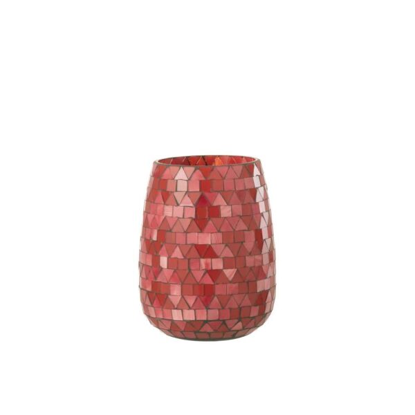 HURRICANE MOSAIC TRIANGLE GLASS RED/PINK MEDIUM