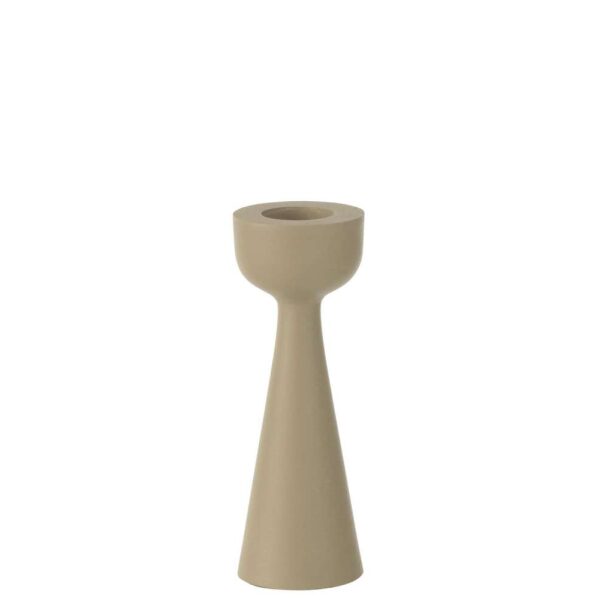 CANDLE HOLDER CONE ALUMINIUM IVORY LARGE