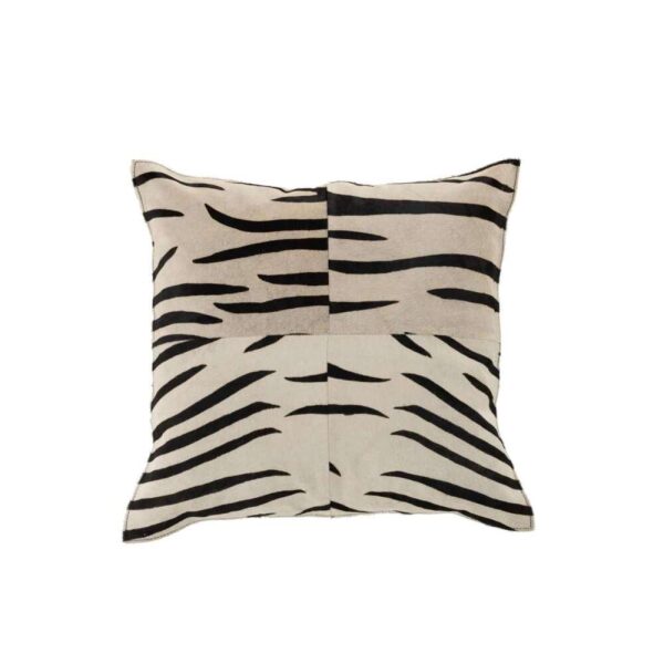 CUSHION ZEBRA SQUARE LEATHER BLACK/WHITE