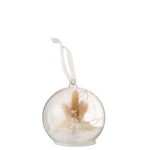 CHRISTMAS BAUBLE LED ANGEL GLASS WHITE