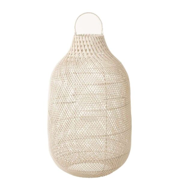 LANTERN CYLINDER XL RATTAN WHITE