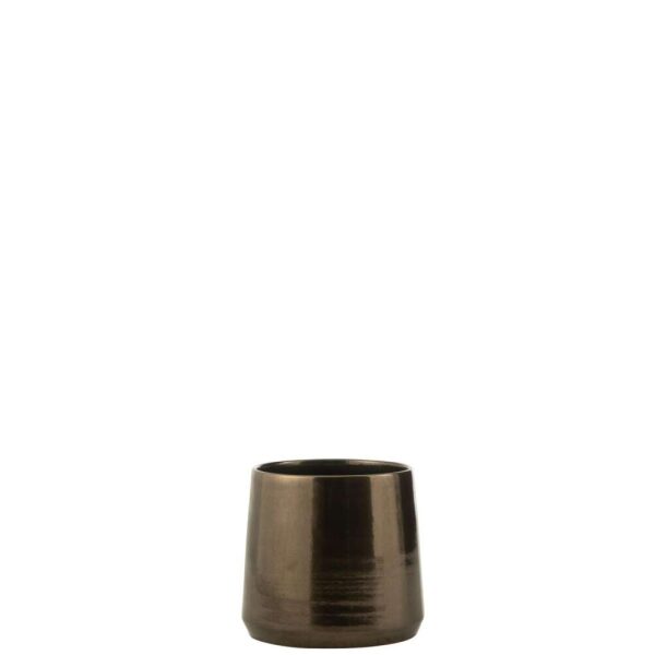 FLOWERPOT ROUND TERRA SHINY BRONZE MEDIUM