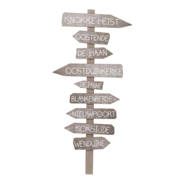 PLACARD CITIES BELGIAN COAST WOOD GREY