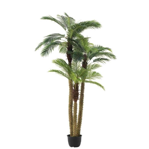PALM TREE 3 PARTS REAL TOUCH IN POT PLASTIC GREEN