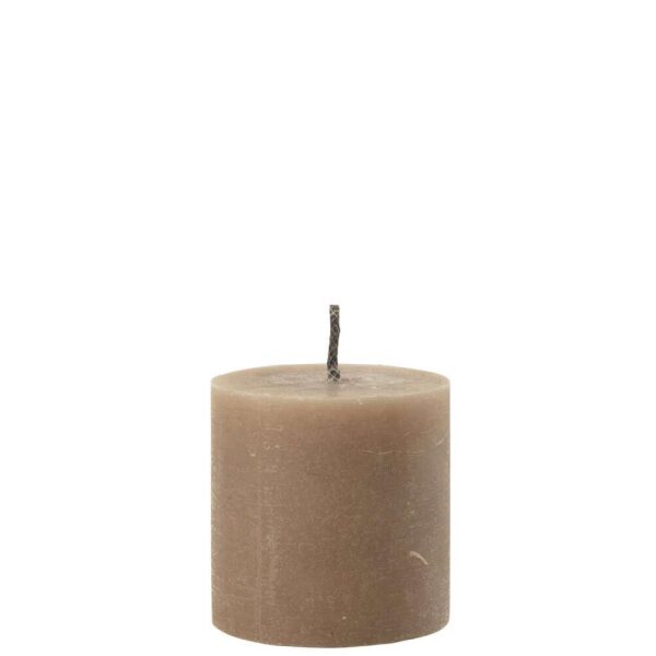 OUTDOOR CANDLE PILLAR PARAFFIN TAUPE SMALL-70HOURS