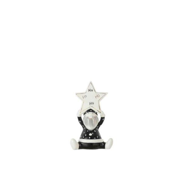 SANTA SITTING STAR HOHO BLACK/WHITE SMALL