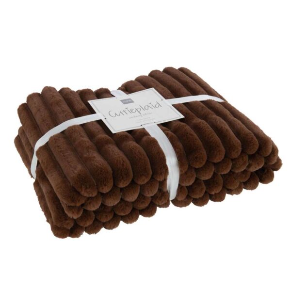 PLAID CORDUROY POLYESTER CHOCOLATE