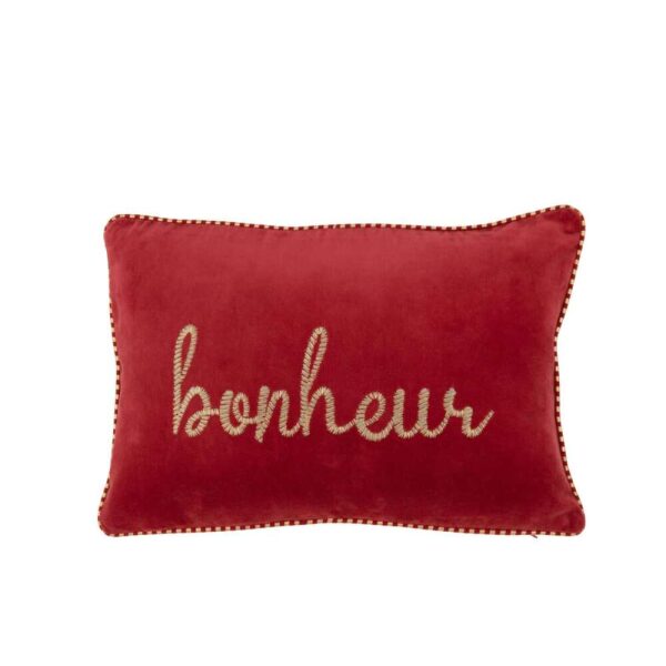 CUSHION BONHEUR TEXTILE RED/GOLD