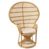 CHAIR PEACOCK WITH CUSHION RATTAN NATURAL
