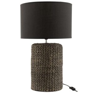 LAMP FOOT+SHADE THICK BRAID CONCRETE/COTTON WHITE LARGE