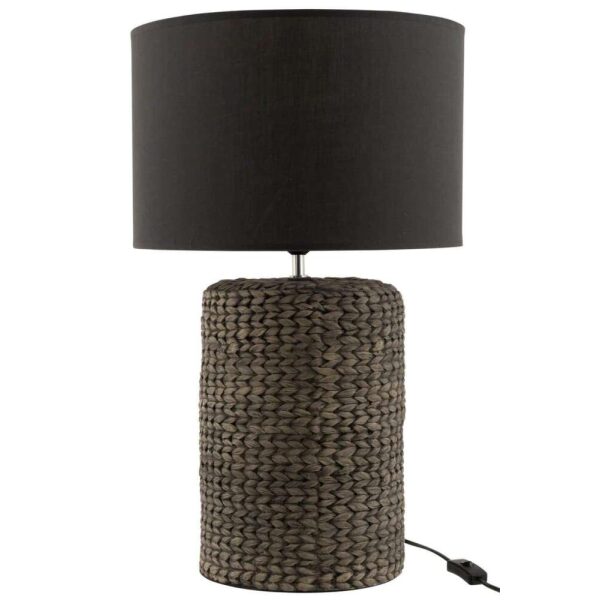 LAMP FOOT+SHADE THICK BRAID CONCRETE/COTTON WHITE LARGE