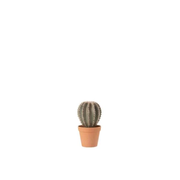 CACTUS BALL SHAPED+POT SYNTHETIC MATERIAL GREEN/TERRACOTTA LARGE